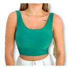 Blusa Cropped feminino top poliéster alça fina tecido confortável