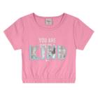 Blusa cropped Mari Santos infantil menina Brandili Rosa