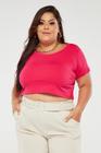 Blusa Cropped Plus Size Casual Viscolycra