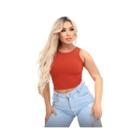 Blusa cropped regata cavada malha ribana Durabilidade