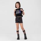 Blusa Cropped Wandinha Infantil Menina Brandili