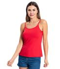 Blusa de Alça Feminina Viscotorcion Básica Rovitex Vermelho - Rovitex Básicos