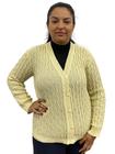 Blusa De Frio Cardigan Casaco Feminino Trico Lã G Gg Plus Size