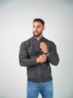 Blusa de frio Masculina jaqueta trico com zíper frontal e bolsos