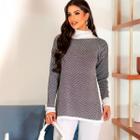 Blusa De Frio Moldal Casaco Linda Inverno Tricot Plus Básico Xadrez Parka Feminino Sueter Mulher Quente Moderna Colorido