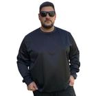 Blusa de Frio Plus Size Masculina Básico Preto Blusão Agasalho Liso