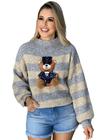 Blusa De Frio Tricô Tricot Quentinha Manga Bufante Xadrez 22