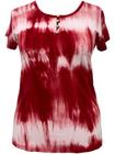 Blusa de Malha Manga Curta Tie Dye Detalhe Botões no Busto