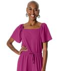 Blusa De Manga Ampla Com Elástico Rovitex Rosa