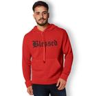 Blusa de moletom canguru Blessed Blusa de frio Mascilino e Feminino Com bolso e capuz