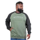 Blusa de Moletom Canguru Plus Size com Gola Careca Bicolor e Detalhe na Frente - Alta Qualidade Nicoboco