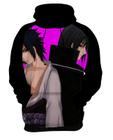 Blusa de Moletom Capuz Canguru Anime Naruto Sasuke 8_x000D_