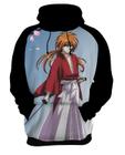 Blusa de Moletom Capuz Canguru Anime Ruroni Kenshin Samurai X 9_x000D_