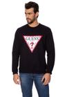 Blusa de Moletom Gola Careca Guess Preto