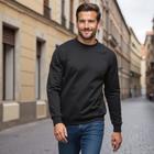 Blusa De Moleton Fechada Lisa Sem Bolso Sem Capuz Moletom