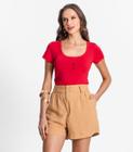 Blusa De VIscotorcion Basica Feminina Endless Vermelho