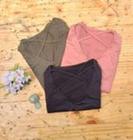 Blusa decote x manga longa feminina