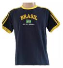 Blusa Do Brasil Bandeira Bordada Unissex - Azul Escura