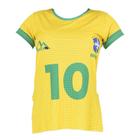 Blusa Dry Fit Feminina Brasil Copa Tapa Bumbum Seleção Verde e Amarelo
