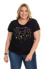 Blusa em Malha Viscose com Elastano com Estampa Flores