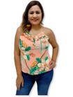 Blusa Feminina Alça Estampada Flores