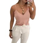 Blusa Feminina Alcinha Regata Suede Soltinha Moda Verão Basica