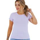 Blusa Feminina Baby Look Básica Gola Redonda Slim Viscose 3001.C1