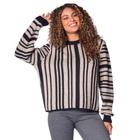 Blusa Feminina Biamar Tricot Listrada Preto/bege