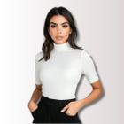 Blusa Feminina Cacharrel Justa Manga Curta Gola Alta Basica