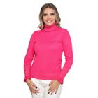 Blusa Feminina Cacherrel Manga Longa Botão Gola Alta Inverno