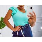 Blusa feminina canelada manga curta 3 marias tendência feminina