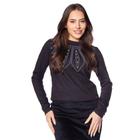 Blusa Feminina Cativa Detalhe Pérolas Preto