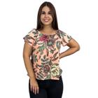 Blusa Feminina Ciganinha Manga Curta Estampada Regular