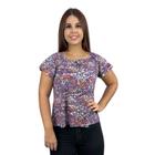 Blusa Feminina Ciganinha Manga Curta Estampada Regular