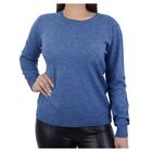 Blusa Feminina City Lady By Mooncity Tricot Plus Azul 658091