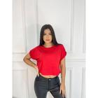 Blusa Feminina Cropped com Detalhe na Manga