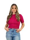 Blusa Feminina Cropped Modal Manguinha Verao Trico Trança