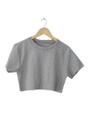 Blusa feminina cropped moletinho manga curta corte a fio