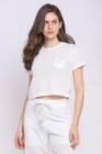 Blusa Feminina Curta Textura Polo Wear Branco
