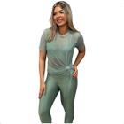 Blusa Feminina de Tule Transparente Academia Fitness Manga Curta Lisa Estampada