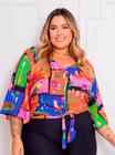 Blusa Feminina Estampada Manga Curta Plus Size, Dia Das Mães