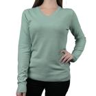 Blusa Feminina Facinelli By Mooncity Tricot Gola V Verde - 6500923