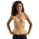 Blusa Feminina Gola Alta Garrafinha Babado Tricot 447