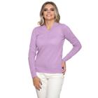 Blusa Feminina Gola V Tricot Lã Inverno Com Elastano Basica