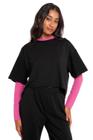 Blusa Feminina Lisa Casual Polo Wear Preto