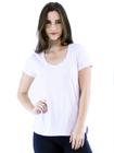 Blusa Feminina Longuete Visco Flame Manga Curta Branca