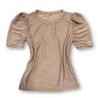 Blusa feminina lurex manga princesa moda fashion