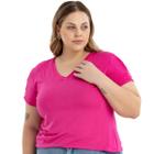 Blusa Feminina Manga C/ Botões Plus Size Casual Para O Dia A Dia 40624A