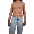Blusa Feminina Manga Longa com Gola Alta