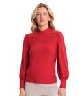 Blusa Feminina Manga Longa Drapeada Endless Vermelho